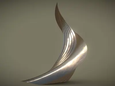 Twisted Layered Tower Bronze 3D model