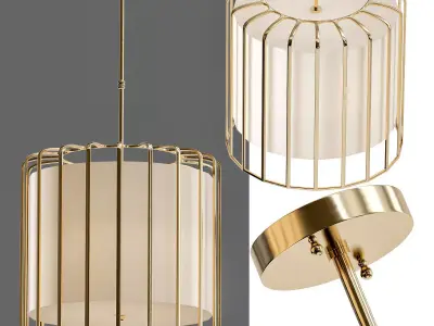 Sprocket 9 Light Matte Gold Pendant 3D model