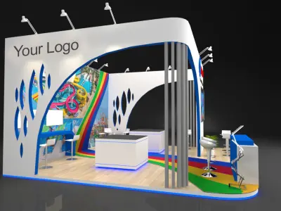 Exhibition Stand - 6m x 6m 3D model 3D model