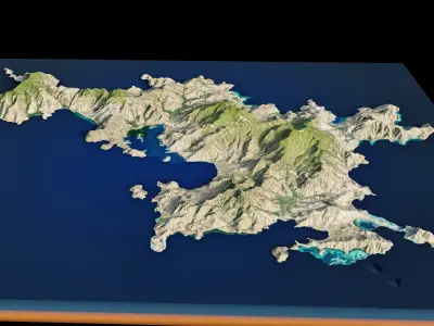 Komodo Island full 3d Terrain 3D model