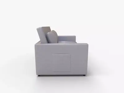 Zoey Linen Convertible Sleeper Loveseat With Side Pocket 3D model