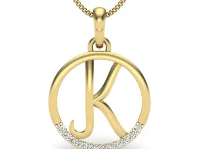 Initial Letter Pendant K 3D print model