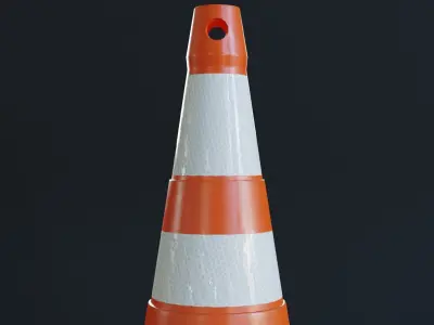 Cone sinalizacao ABNT Low-poly 3D model