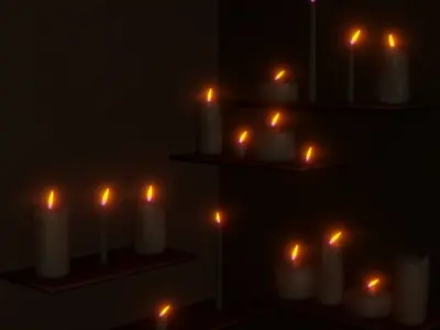 Candles animated pack Low-poly 3D model