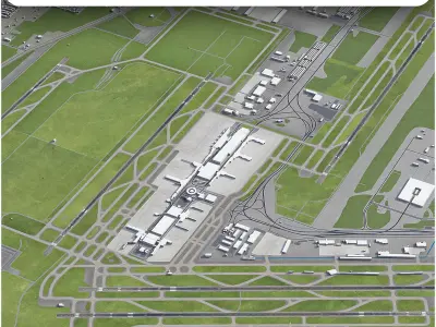 Houston George Bush Airport Low-poly 3D model