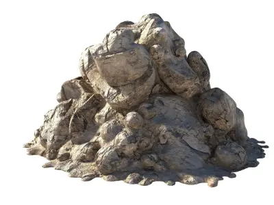 dirt rock pile  Low-poly 3D model