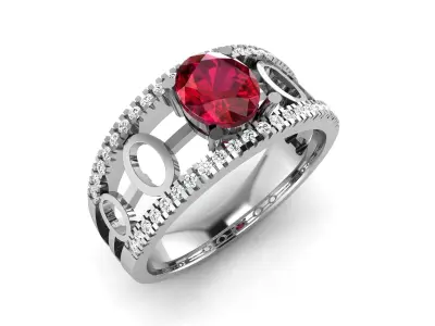 Solitaire Wedding Engagement Ring 3D print model 11