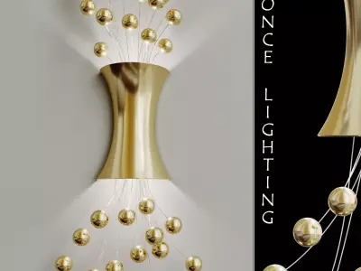 Sconce Lighting yellow gold leaf finish by Boyd Lighting 3D model purchase