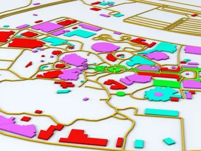 Disneyland Hong Kong Road Network Buildings and Streets 3D model