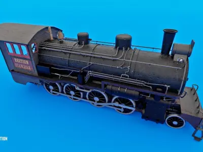 Train station - Western Low-poly 3D model