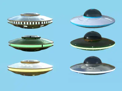 06 Spaceship UFO Collection - Alien SciFi Vehicle 3D Model Pack