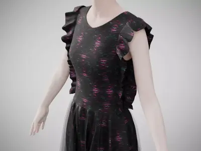 Dress 20 Light Burst Static Low-poly 3D model