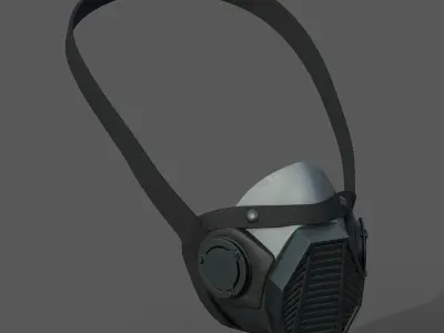 Gas mask helmet 3d model military combat fantasy  Low-poly 3D model