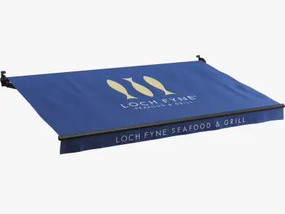 Awnings set for cafe 2 3D model