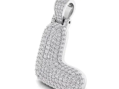 Bubble L Initial Pendant 3D print model