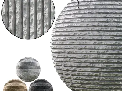 Ribbed Concrete wall 04- Seamless Texture