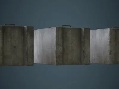Concrete Barrier 5B Low-poly 3D model