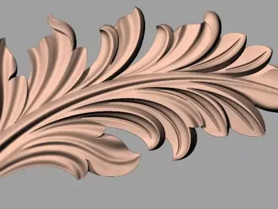 Bed door flower 3D relief STL model for CNC engraving E504 3D model