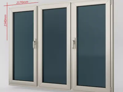 Plastic casement window 05 3D model