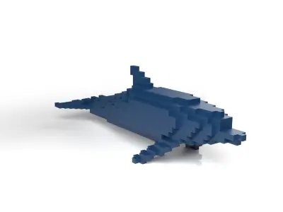 Dolphin Minecraft Voxel Low-poly 3D model