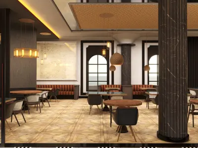 Restaurant - Cafe - Casino - Bar 3D Model - Corona Render 3D model