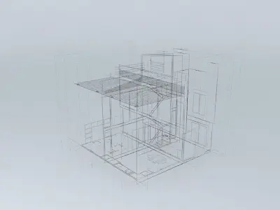 Architecture empty room with door Free 3D model