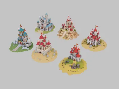 Castle Pack Low-poly 3D model