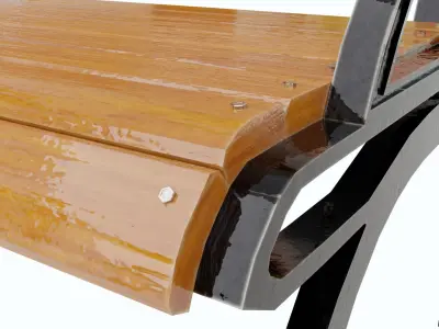 Street Bench V2 Low-poly 3D model