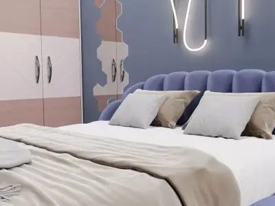 Bedroom interior 3D model 66