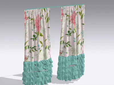 Curtain Low-poly 3D model