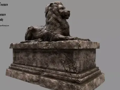 Lion Statue 29 Low-poly 3D model