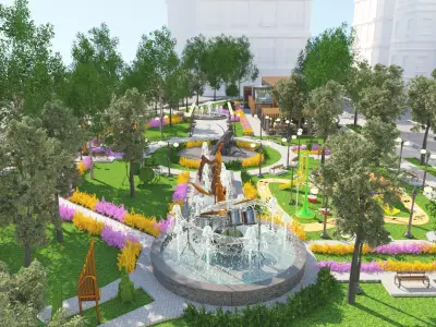 3D Park Design 3D model