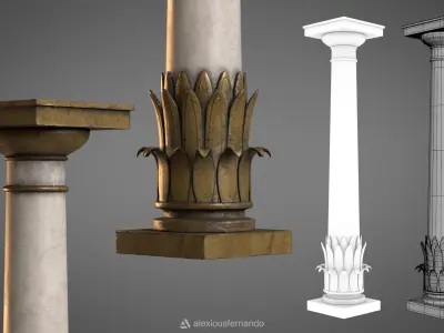Ancient Pillar - 3D Model 3D model