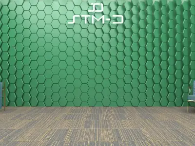 STM-D hexagon wall parametric model 140 Low-poly 3D model