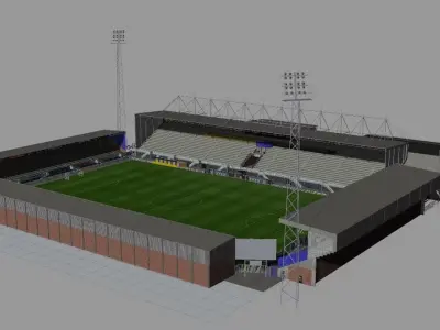 Cambuurstadion FC Cambuur Low-poly 3D model