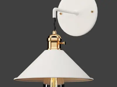 light-06 wall lamp with gold shade 3D model