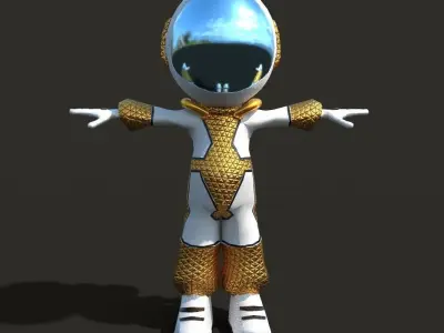 Astronaut Low Poly game Character mode Low-poly 3D model