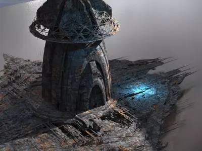 Hive Aquarium Sci fi satellite arrays 3D model