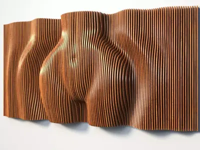 Parametric Female Body Panel Wall Decor 3D model