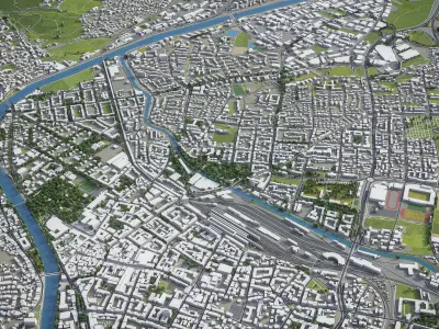 Innsbruck - 3D City Model Low-poly 3D model