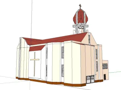 Architecture-Religion-God-Culture-Temple-070 church with roof 3D model
