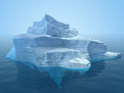 Iceberg 5 floating in ocean 3D model