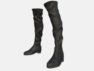 Leather Boots Man Low-poly 3D model