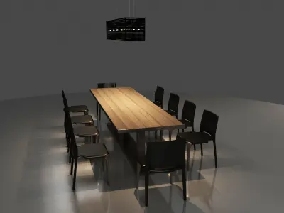 dining-table-chair-lamp chair 3D model