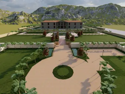 Casa Scene-villa-modern house 3D model