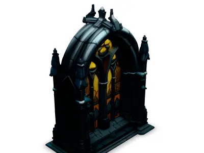 Gothic Stained Glass Window Arch Low-poly 3D model
