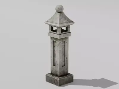 Japanese Furniture Kit - Outdoor Lamp B Low-poly 3D model