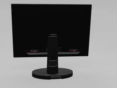 Monitor 3d model with windows Low-poly 3D model