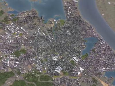 Jiujiang - 3D City Model Low-poly 3D model