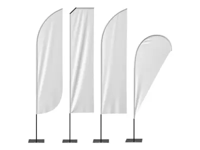 Collection Banners 4 in 1 3D model